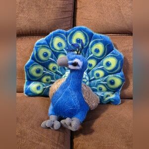 Wild Republic Cuddlekins Eco Mini Peacock, Stuffed Animal, 8 Inches, Plush Toy